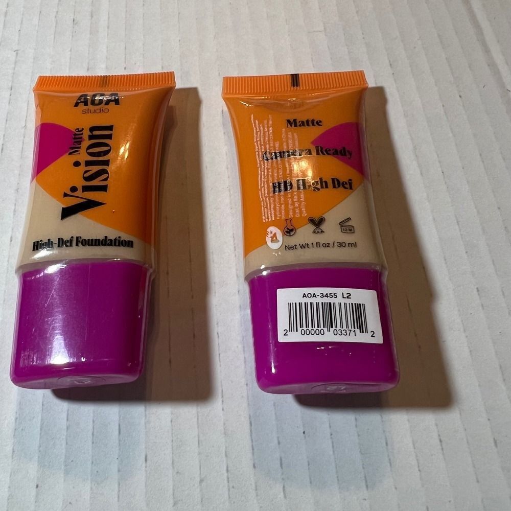 AOA Studio Matte Vision High Definition Liquid Foundation‎ 1 0z 30 ml ( 2 Tubes)